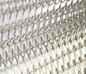 Dekoracyjna metaliczna siatka łańcuszkowa z łańcuszkiem z siatki ogrodzeniowej